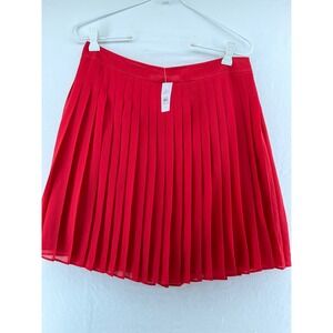 Ann Taylor LOFT Red Pleated Mini Skirt Size 4 New With Tags 12669066